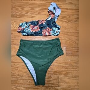 Floral One-Shoulder Bikini Set
